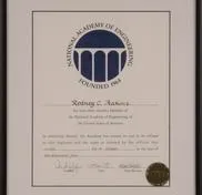 A certificate of excellence for the national academy of engineering.