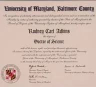 A doctor of science degree is displayed on top of the certificate.