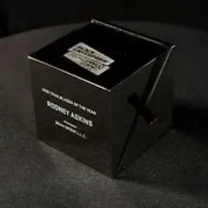A black box sitting on top of a table.