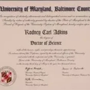 A picture of the university of maryland, baltimore county 's doctor of science degree.